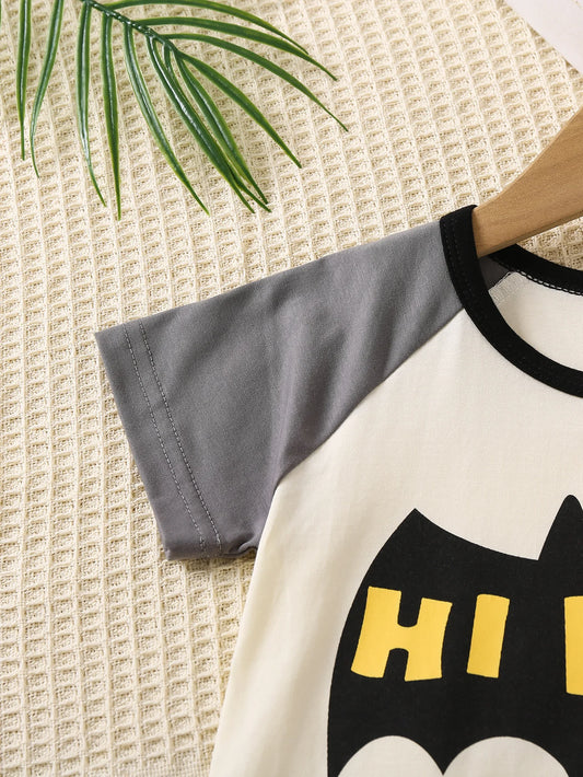Boys Bat Pajamas Set β 2PCS Summer Cotton Sleepwear for Toddlers