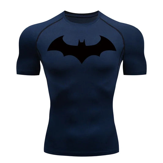 Bat Graphic Compression Shirt – Men’s Athletic Quick-Dry Tee