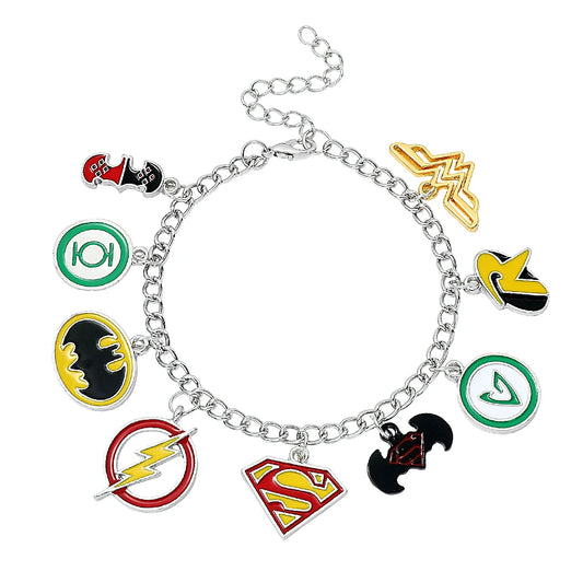 DC Heroes Charm Bracelet – Superman, Flash & Batman Bangle