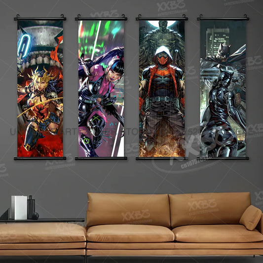 DC Comics Wall Scroll – Batman, Wonder Woman, Harley Quinn & More