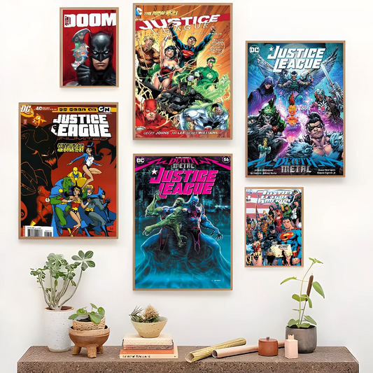 Justice League Anime Poster – Sticky HD Retro Wall Art