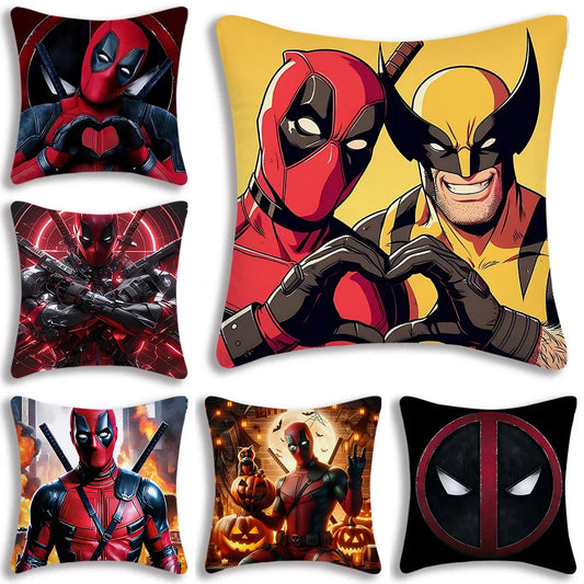 Deadpool Double-Sided Cartoon Pillow Cover – Funny Plush Cushion Case for Sofa & Home Decor