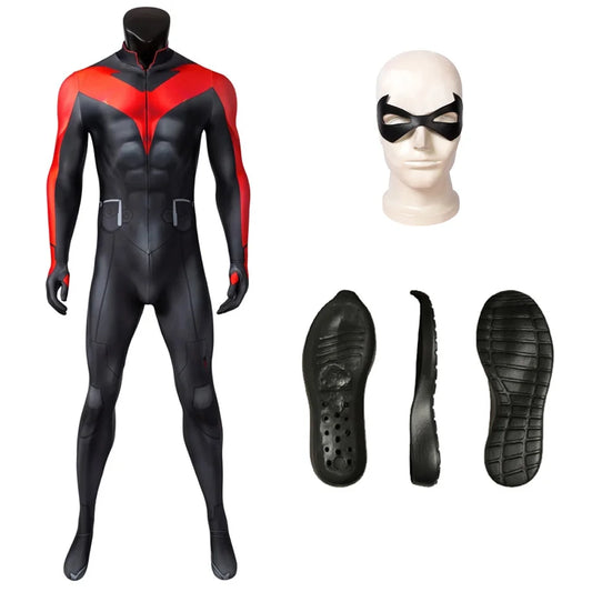 Robin Cosplay Costume – Titan Judas Contract Jumpsuit with Eye Mask