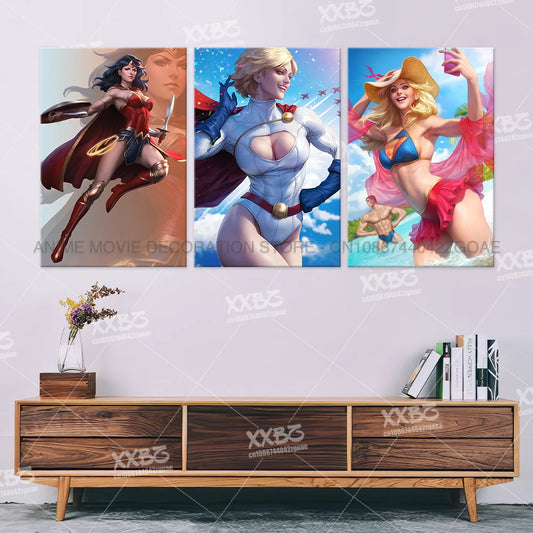 DC Comics Canvas Poster – Batman, Wonder Woman & Catwoman Wall Art