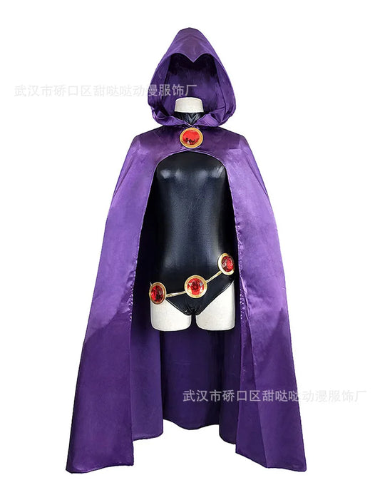 Raven Cosplay Costume – Teen Titans Cloak & Jumpsuit for Adults & Kids