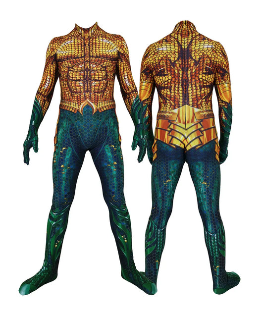 Aquaman Cosplay Costume – Arthur Curry Zentai Bodysuit for Adults