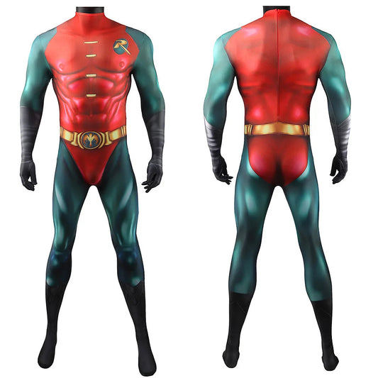 Robin Cosplay Costume – Superhero Bodysuit & Cape for Adults & Kids