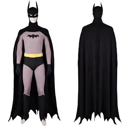 Batman Cosplay Costume – Bruce Wayne Jumpsuit with Cloak & Mask for Adults