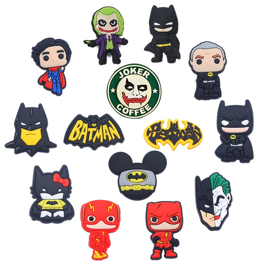 Superhero Shoe Charms Set – Joker, Iron Man & More (7–15 pcs)