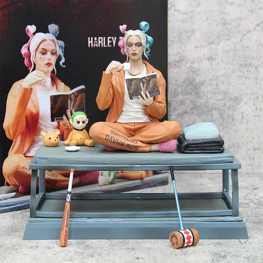 28cm PVC Anime Harley Quinn Joker Clown Figure