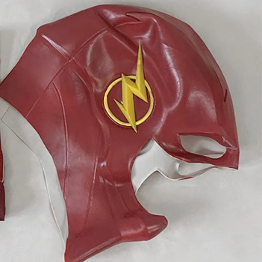 Flash Cosplay Costume – Red Jumpsuit with Headgear for Adults