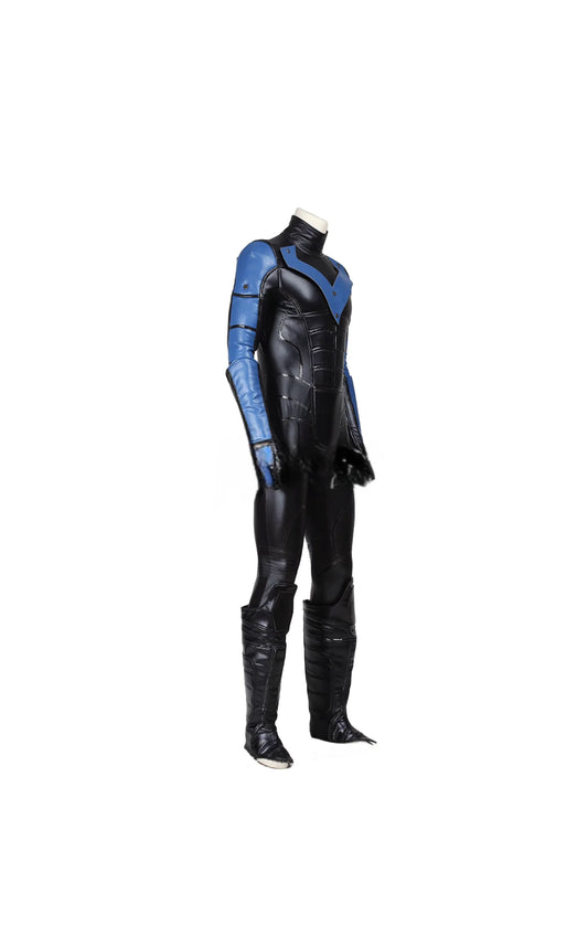Nightwing Arkham City Costume – Dick Grayson Cosplay Bodysuit with Shoe Covers