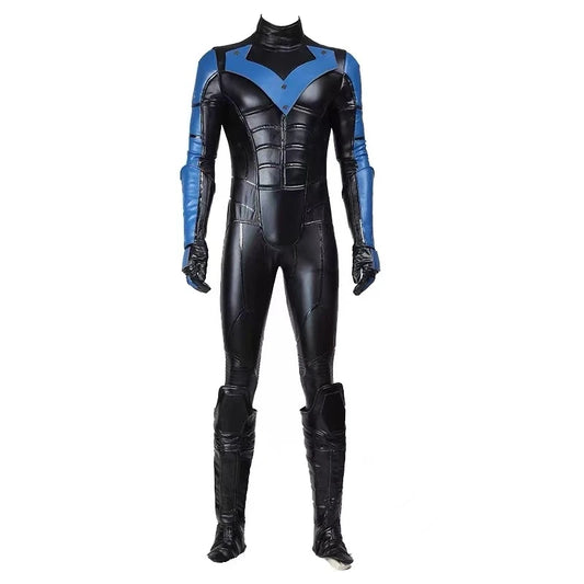 Nightwing Arkham City Costume – Dick Grayson Cosplay Bodysuit with Shoe Covers