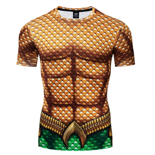 Aquaman Arthur Curry Cosplay Tights – Quick-Drying Fitness Top for Men