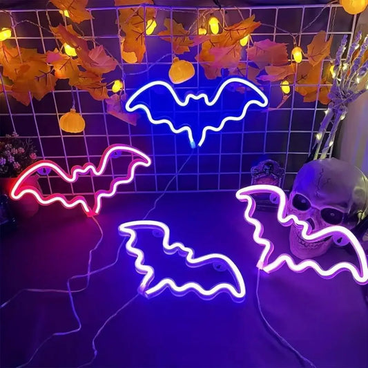 LED Bat Neon Light – Halloween Wall Decoration