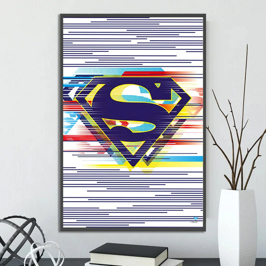 DC Superman Logo Self-Adhesive Poster – Movie Wall Art & Decoration