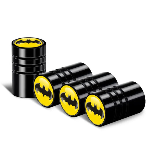 Batman Tire Valve Stem Caps – DC Comics Car Accessories (4pcs Set)