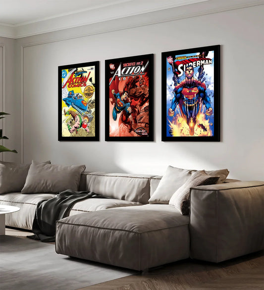 DC Book Covers Self-Adhesive Poster – Wall Art for Superhero Fans