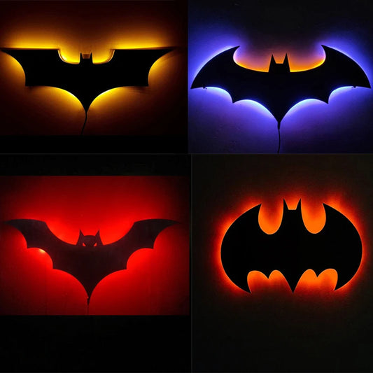 ZK50 Bat Logo LED Wall Light – 3D Nordic-Style USB Night Lamp