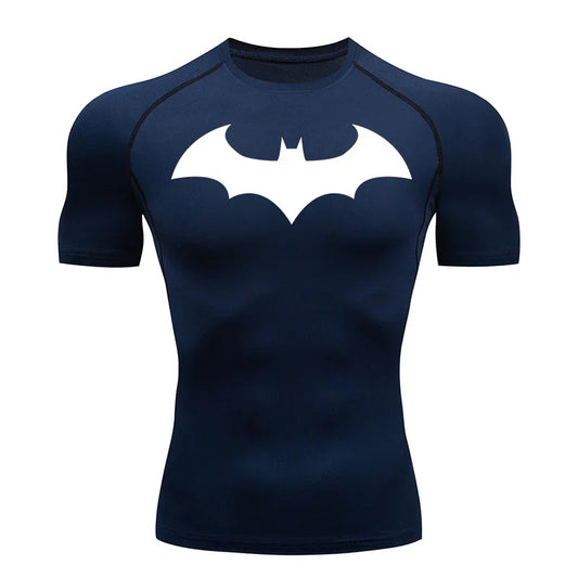 Bat Graphic Compression Shirt – Men’s Athletic Quick-Dry Tee