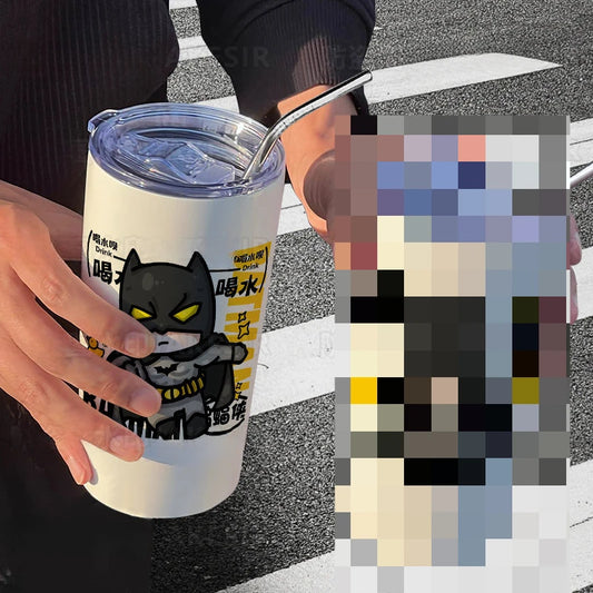 Justice League Q Edition Thermos – Batman & Superman Stainless Steel Mug