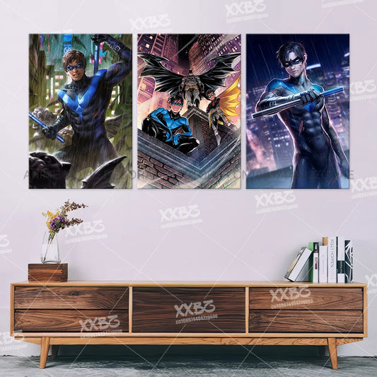 Nightwing Canvas Poster – DC Comics Wall Art for Bedroom