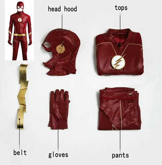 Flash 4 Cosplay Costume – Barry Allen Suit with Mask (Custom Size)