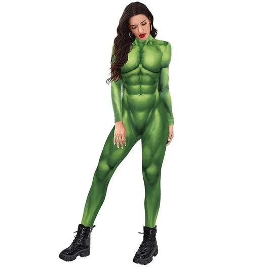 Hulk Cosplay Costume – Bruce Banner Muscle Jumpsuit for Adults