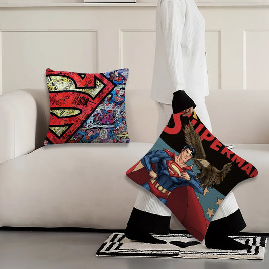 Superman Comics Cushion Cover – Superhero Pillow Case for Sofa, Office & Bedroom Decor
