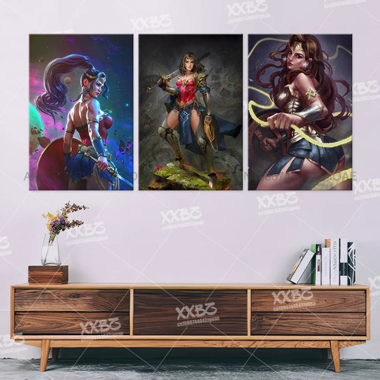 Wonder Woman Canvas Painting – Diana Prince Justice League Wall Art