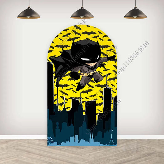 The Batman Arch Photo Backdrop – Kids Superhero Party Decoration