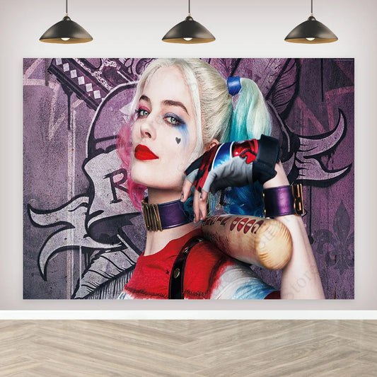 Harley Quinn Photography Backdrop – DC Comics Party Banner
