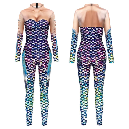 BEAST KINGDOM Queen Mera Cosplay Jumpsuit – Tight-Fitting Adult Costume