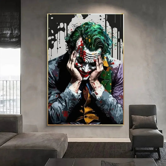 The Joker Man Oil Canvas Painting – Comic Joker Wall Art