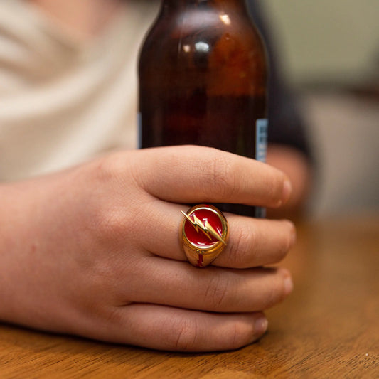 Flash Flip-Open Ring – Classic Barry Allen Lightning Ring for Men