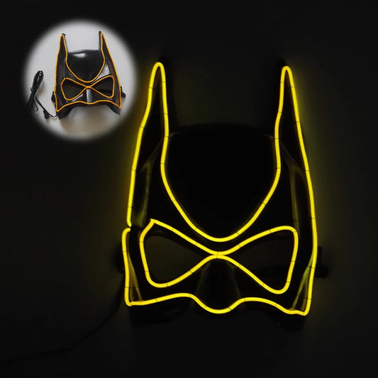 Halloween LED Bat Mask – Light-Up Cosplay Headgear for Night Events
