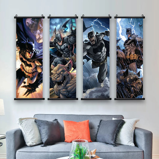 Batman Hanging Scroll Poster – DC Movie Canvas Wall Art