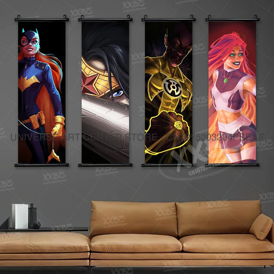 DC Comics Scroll Poster – Superman, Batman, Wonder Woman Wall Art