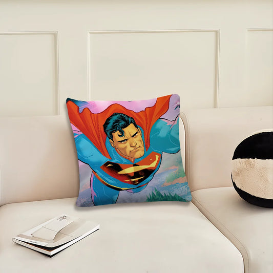 Superman Comics Cushion Cover – Superhero Pillow Case for Sofa, Office & Bedroom Decor