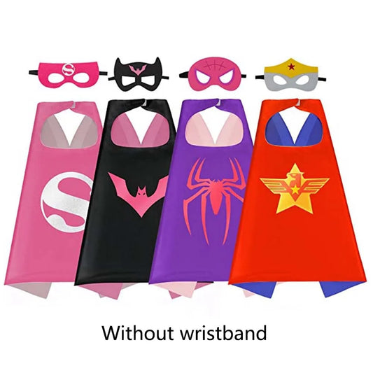 Superhero Capes & Masks Set – 4-Pack Dress-Up Costumes for Girls (Ages 3–10)