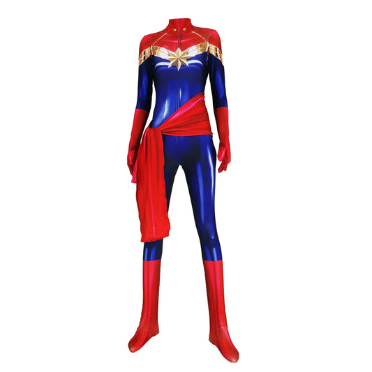 Captain Marvel Cosplay Costume – Carol Danvers Bodysuit for Women & Girls