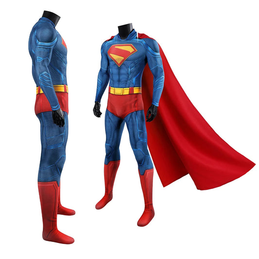 Clark Kent Cosplay Bodysuit – Hero Zentai Costume with Red Cloak
