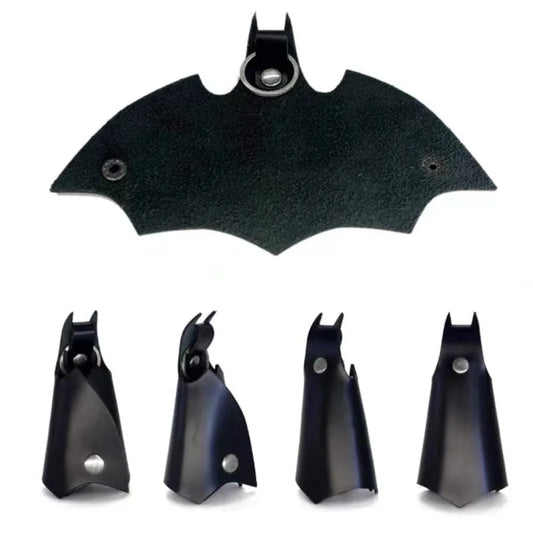 Superhero Bruce Wayne Leather Keychain – Bat Pendant Car Key Holder Accessory