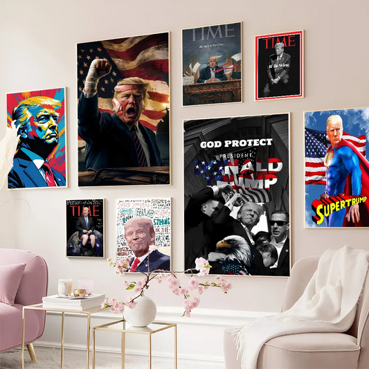 Donald Trump Vintage Poster – Retro Kraft Paper Wall Sticker