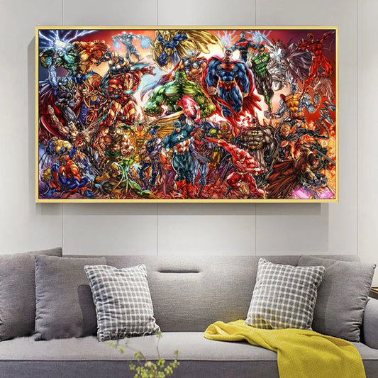 Avengers vs Justice League Canvas – Superhero Battle Wall Art