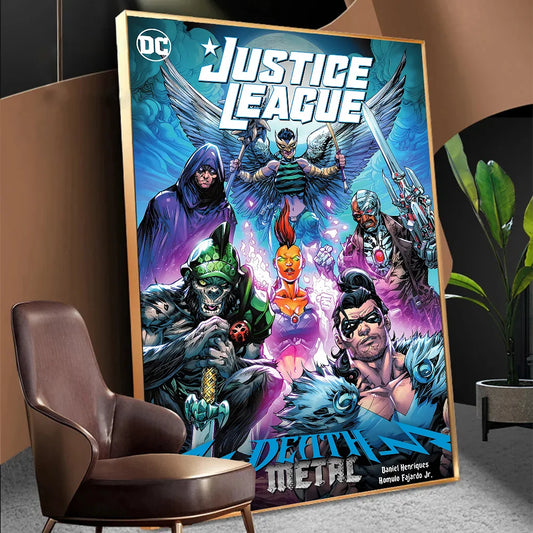 Justice League Anime Poster – Sticky HD Retro Wall Art