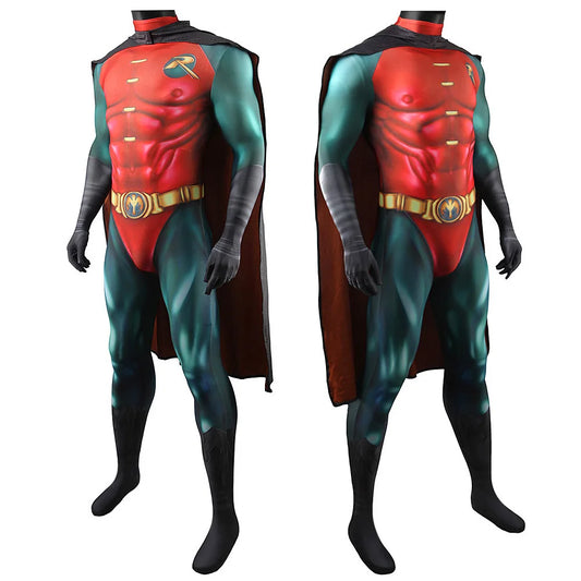 Robin Cosplay Costume – Superhero Bodysuit & Cape for Adults & Kids