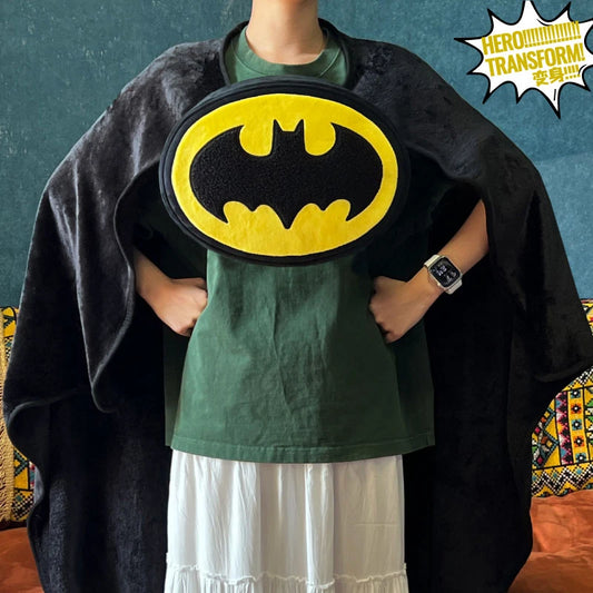 DC Batman Pillow Blanket – Foldable Plush Nap Cloak Gift