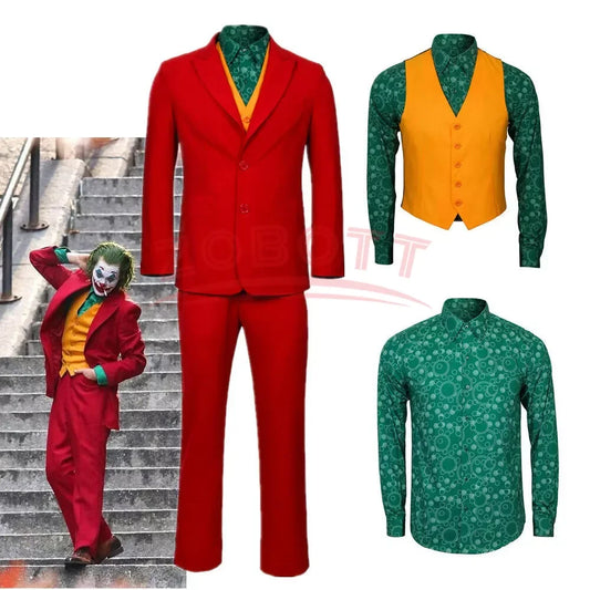 Joker Cosplay Costume Set – Full Outfit with Mask & Wig for Halloween or Events